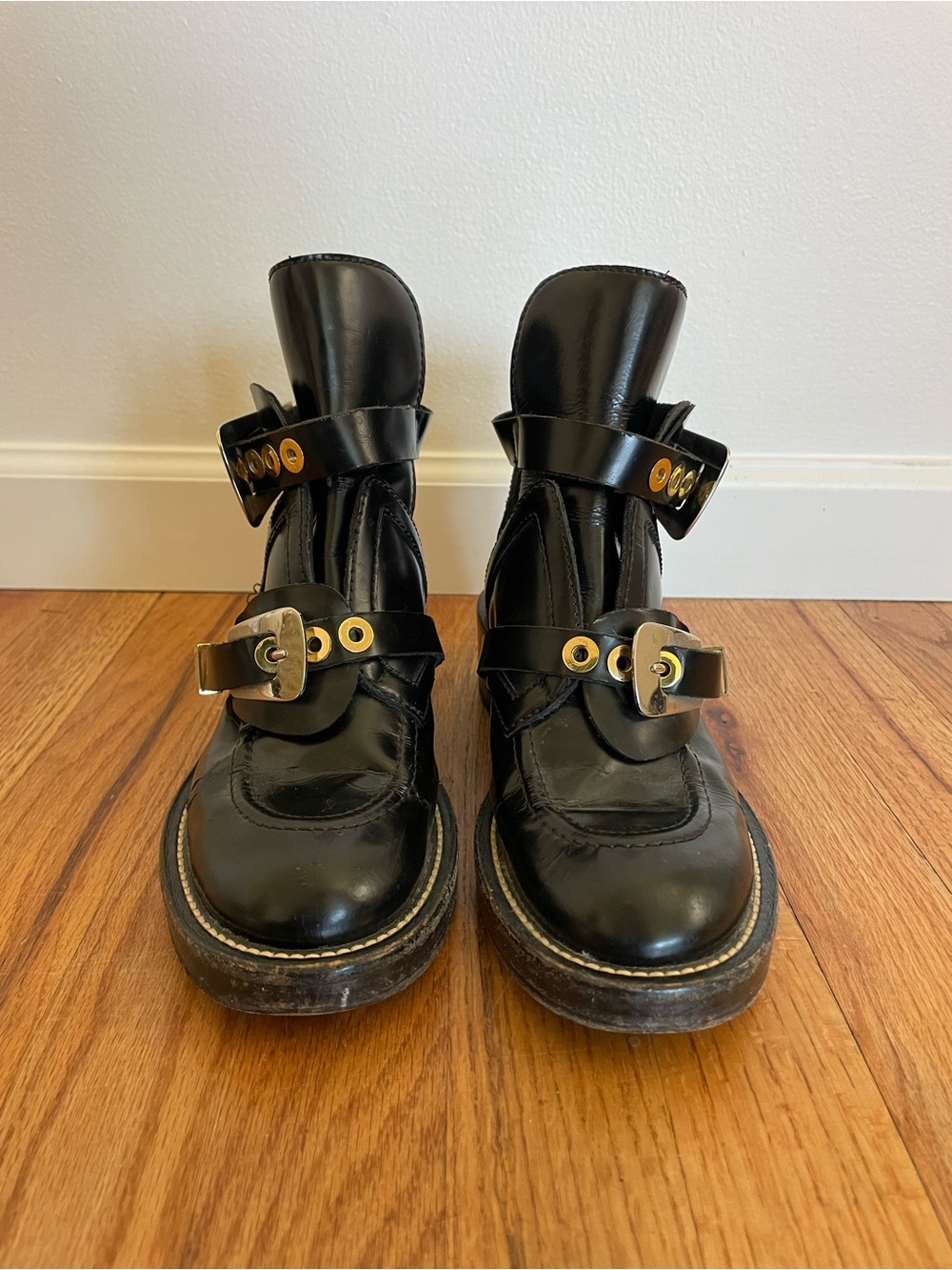 Balenciaga Leather Cutout Ankle Boots - Picture 2 of 7
